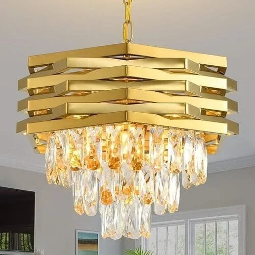 LUSTRE RIYAD GOLD LUMINAIRE SUSPENDU EN CRISTAL